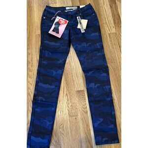 Nwt Womens Hybrid & Co Blue Camouflage Butt Lifter Jeans Size 5